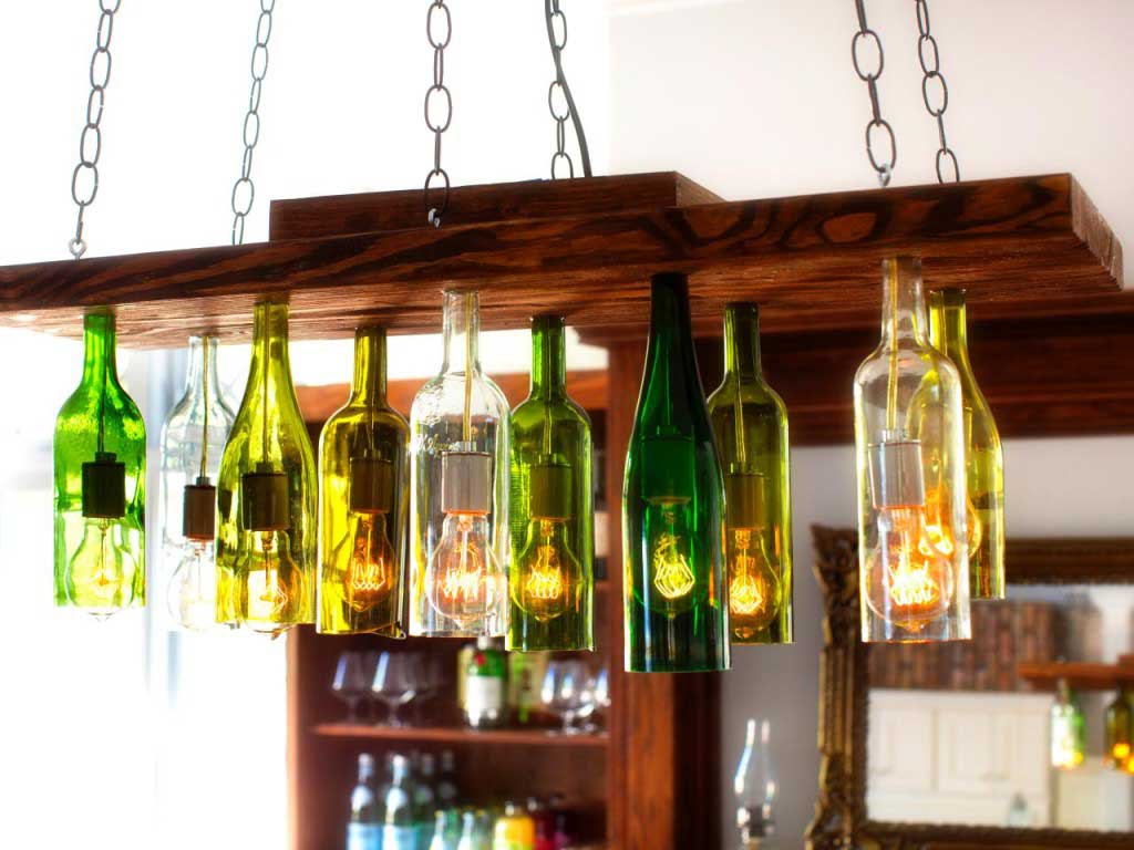 wine bottle kitchen light