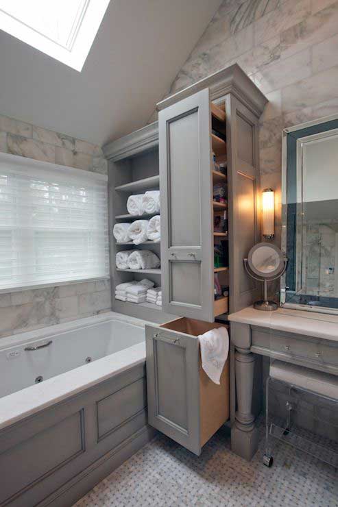 23+ Creative Pull-out Storage Ideas and Designs for Bathroom in 2023   Built in bathroom storage, Bathroom storage solutions, Small bathroom  storage