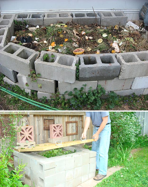 Concrete Blocks Compost Bin