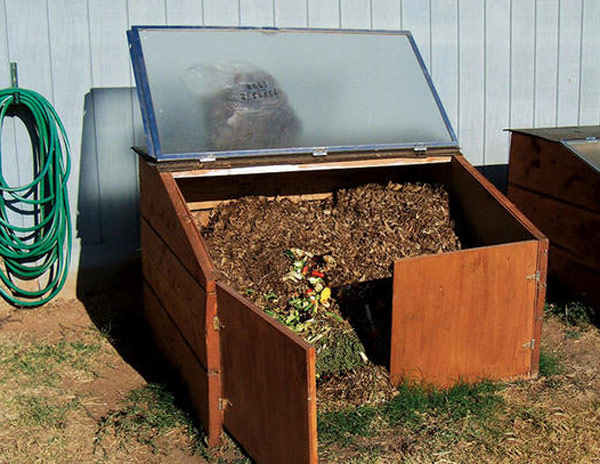 Old Shower Door Turned Into A Compost Bin