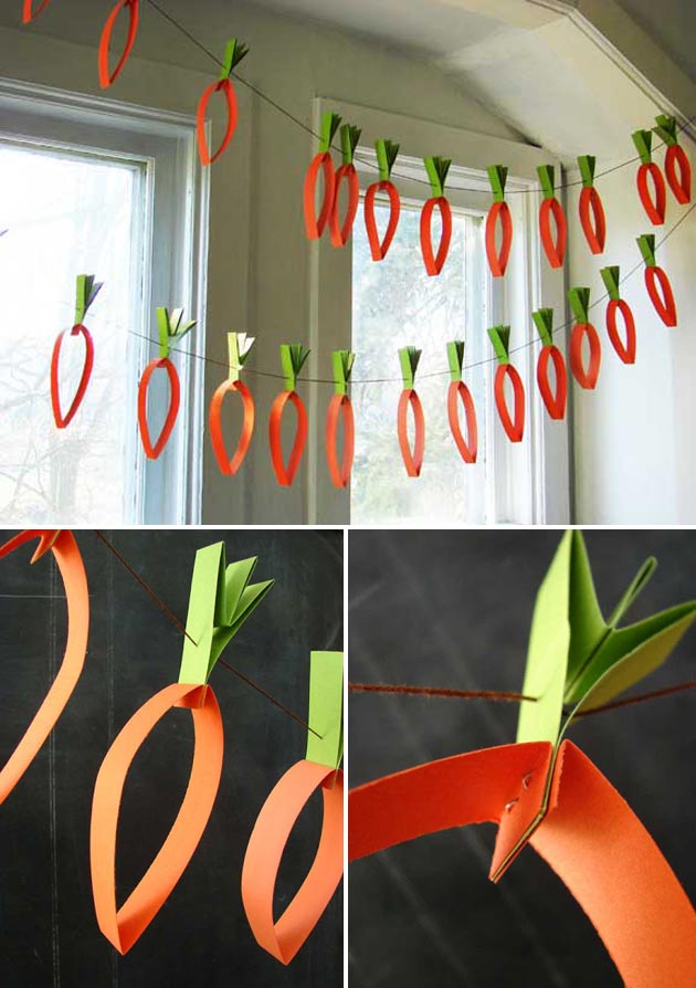 Paper Carrots Garland