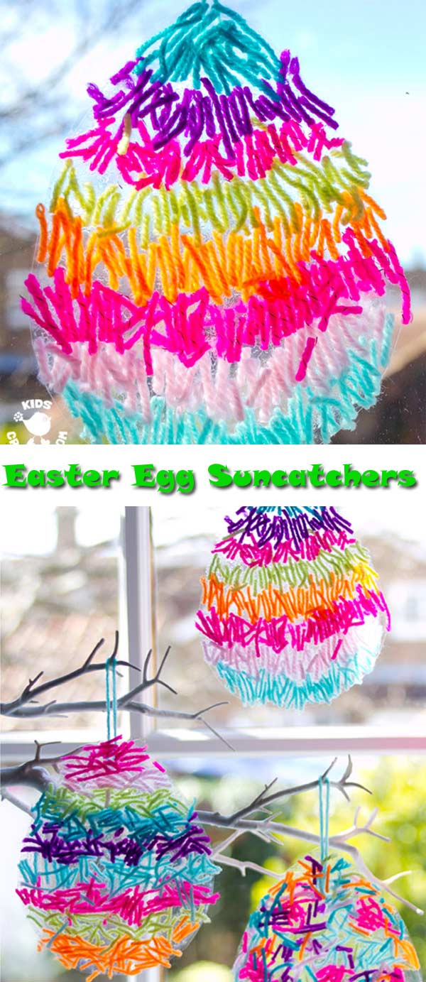 Yarn Easter Egg Suncatchers