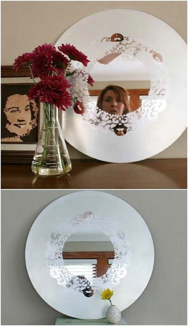 Frosted Glass Doily Mirror